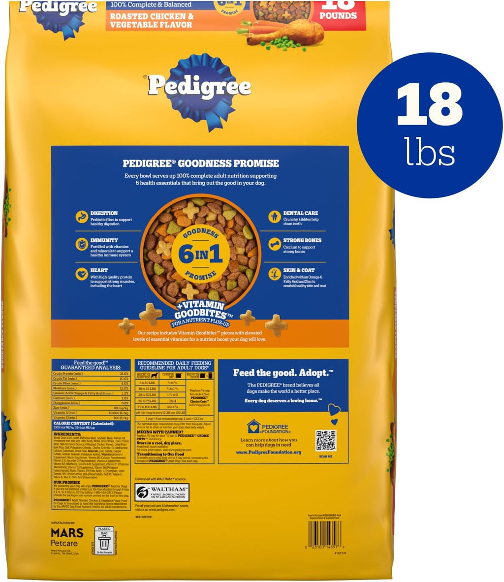 Pedigree Complete Nutrition Dry Dog Food, Chicken & Vegetable, 3.5 lb