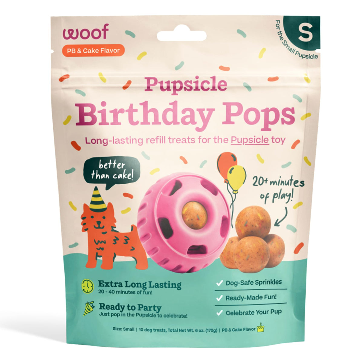 WOOF Pupsicle Peanut Butter & Beef Refill Pops Dog Treats, Large, 7 Count