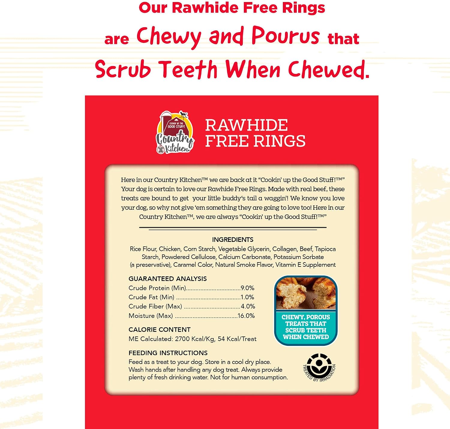 Country Kitchen Rawhide Free, Beef Twists Dog Chews, 9 Count (Pack of 12)