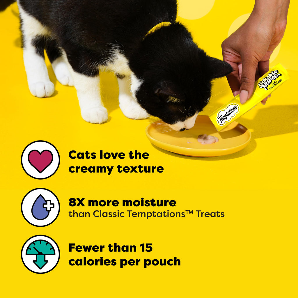 Temptations Creamy Puree Lickable Cat Treats, Beef Liver, 16 Count