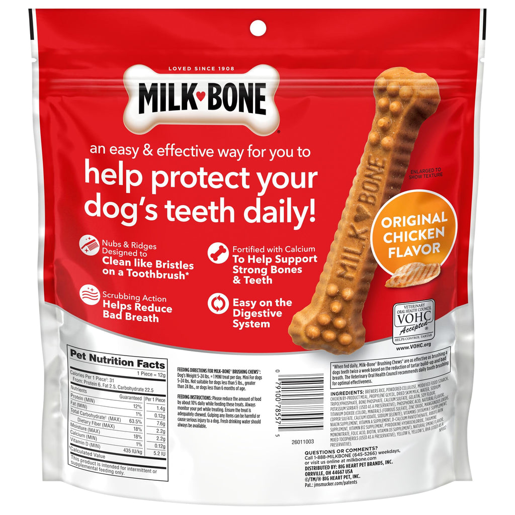 Milk-Bone Brushing Chews, Small/Medium, Original Flavor, 35 Dental Treats