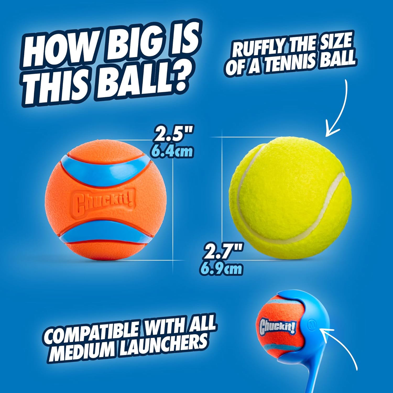 Chuckit! Ultra Ball Dog Toy, Durable Rubber, Medium 2.5-in, 2 Pack
