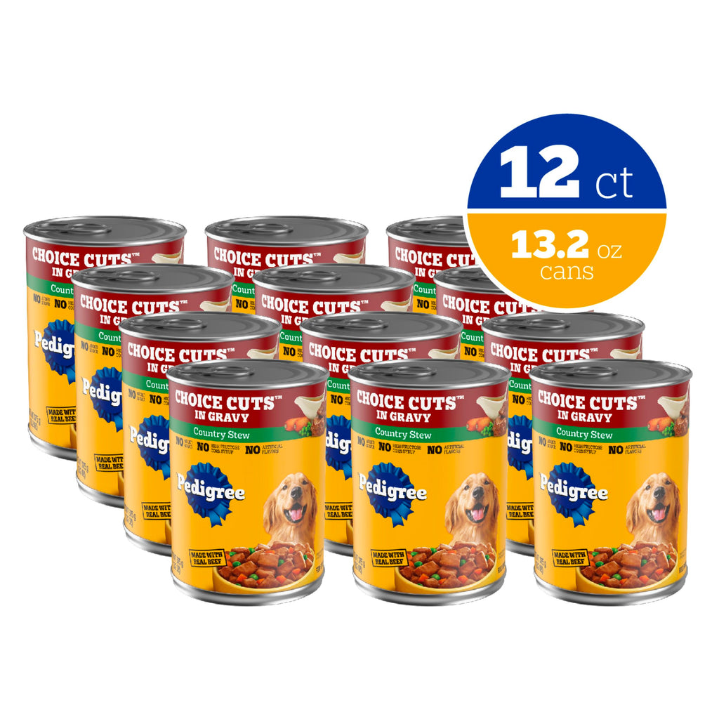 Pedigree Choice Cuts Wet Dog Food, Beef & Country Stew, 13.2 oz, 12 Count