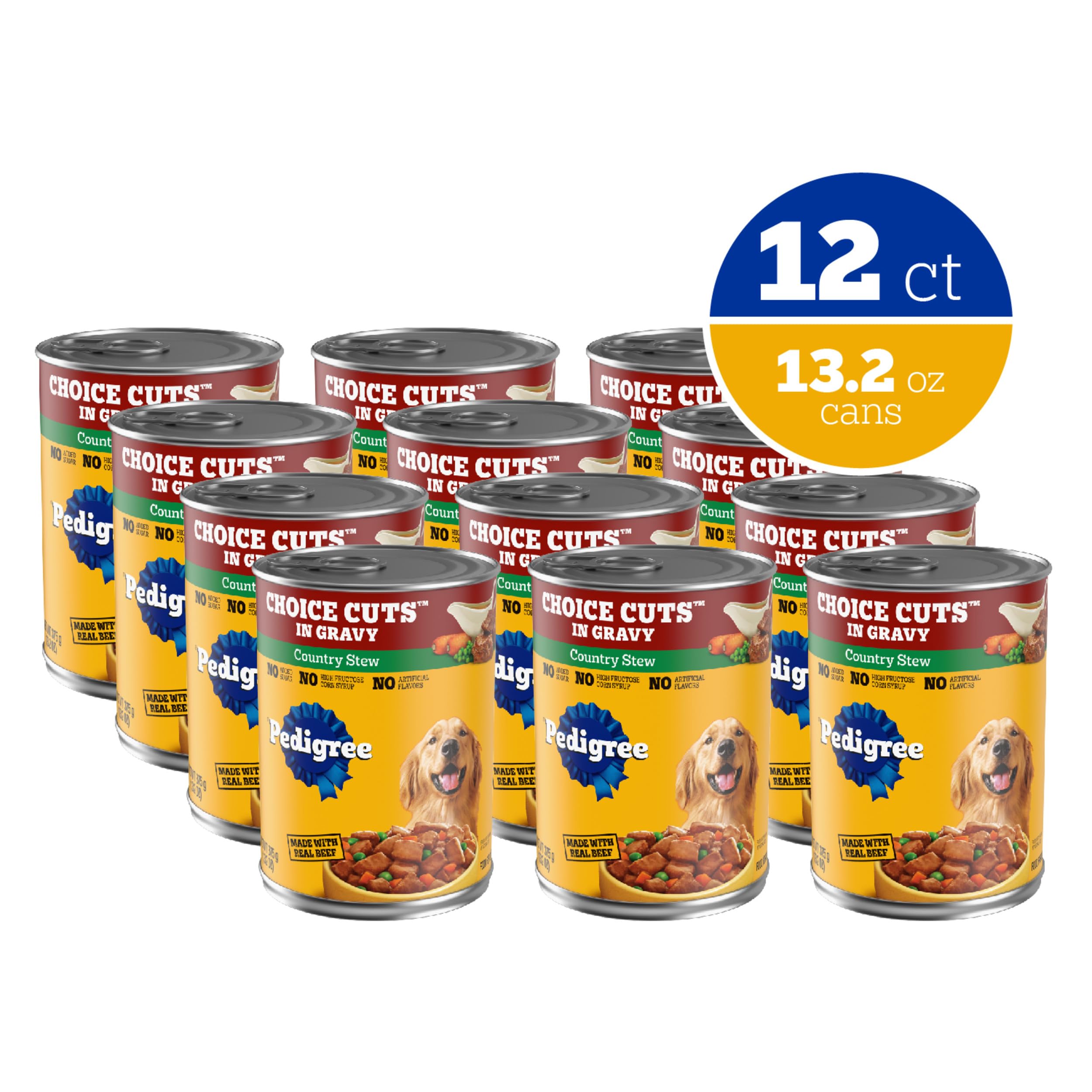 Pedigree Choice Cuts Wet Dog Food, Beef & Country Stew, 13.2 oz, 12 Count