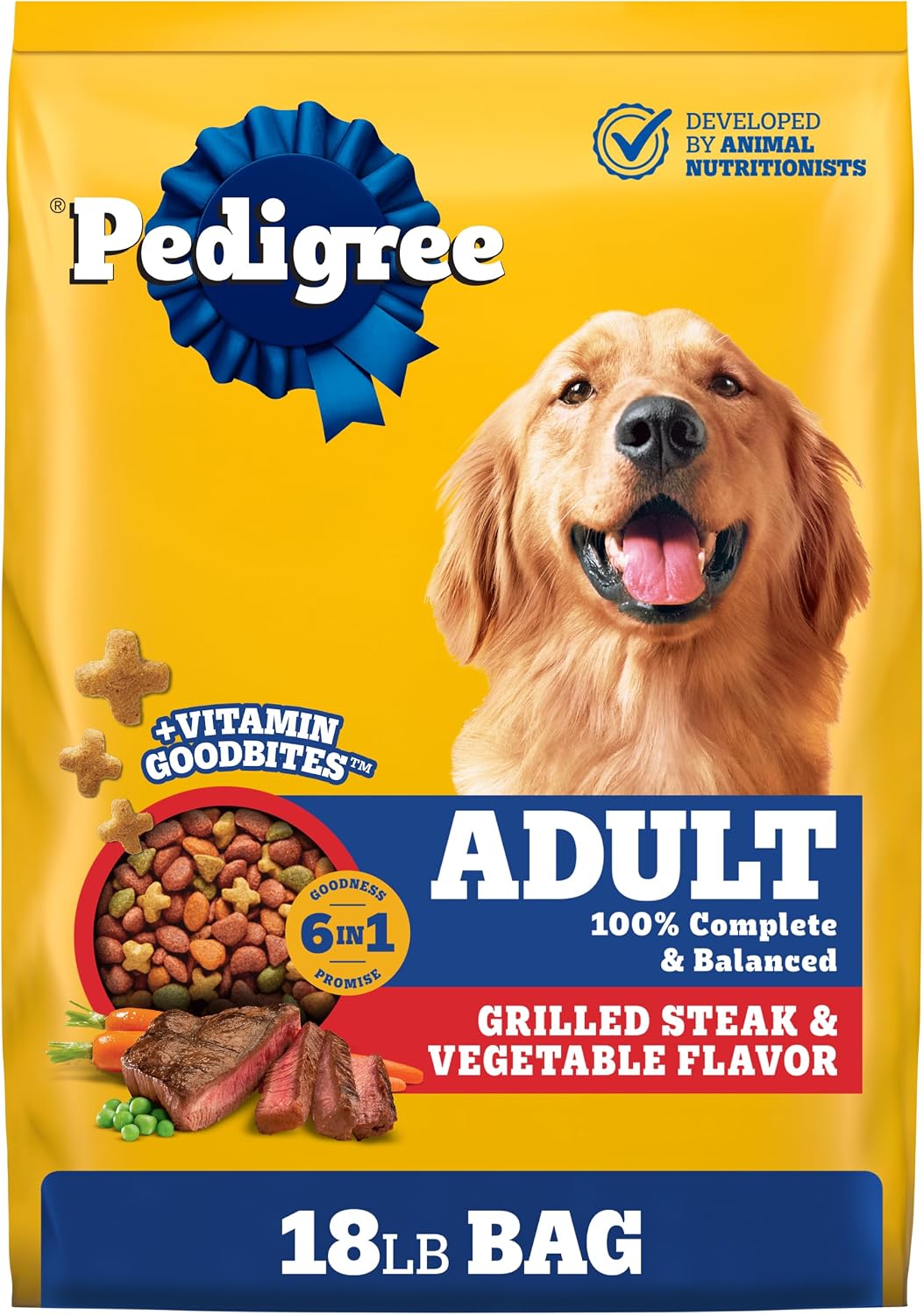Pedigree Complete Nutrition Dry Dog Food, Chicken & Vegetable, 3.5 lb