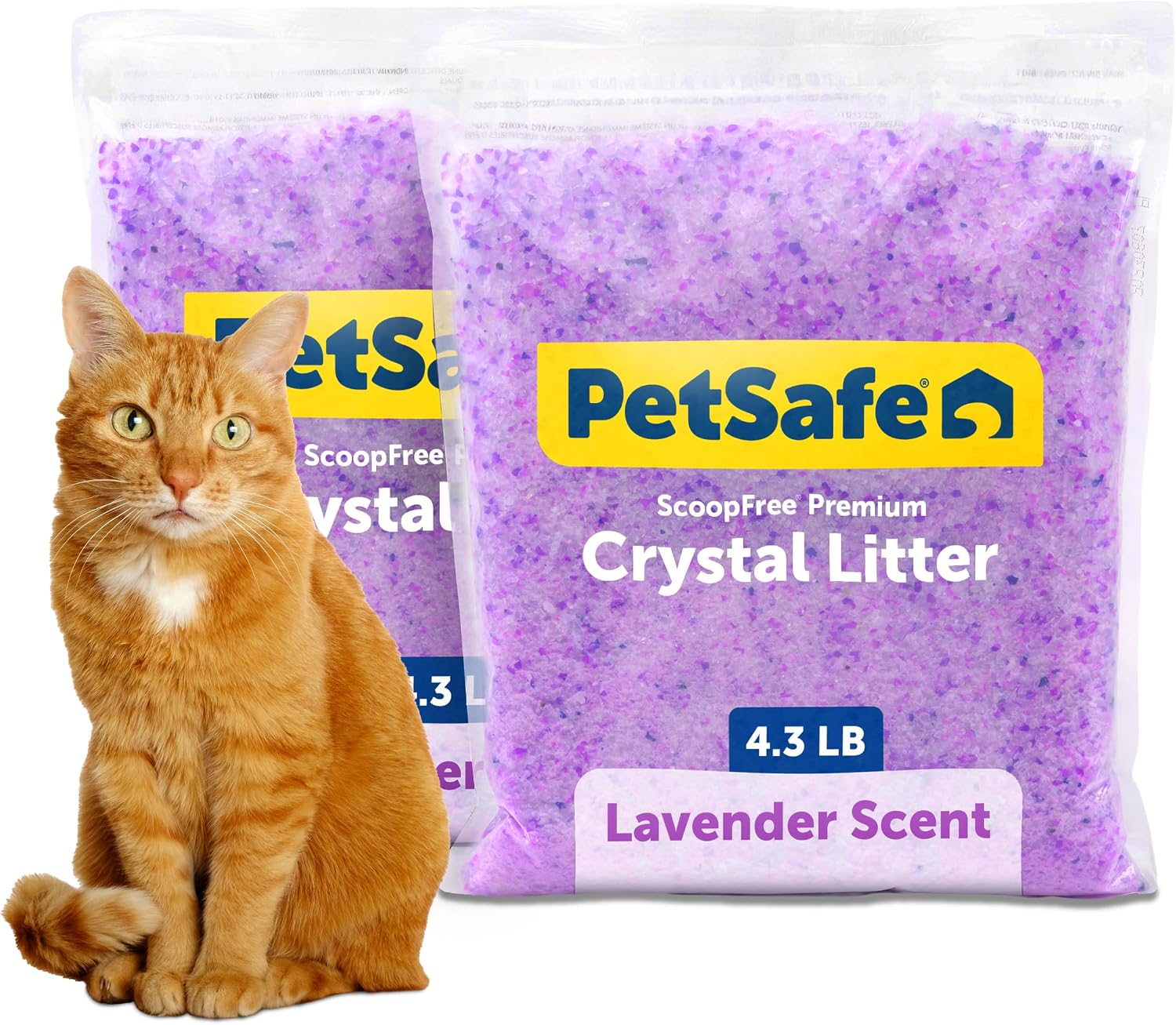 PetSafe ScoopFree Premium Crystal Litter, Lavender Scent, 4.3Lb Bag, 2 Pack