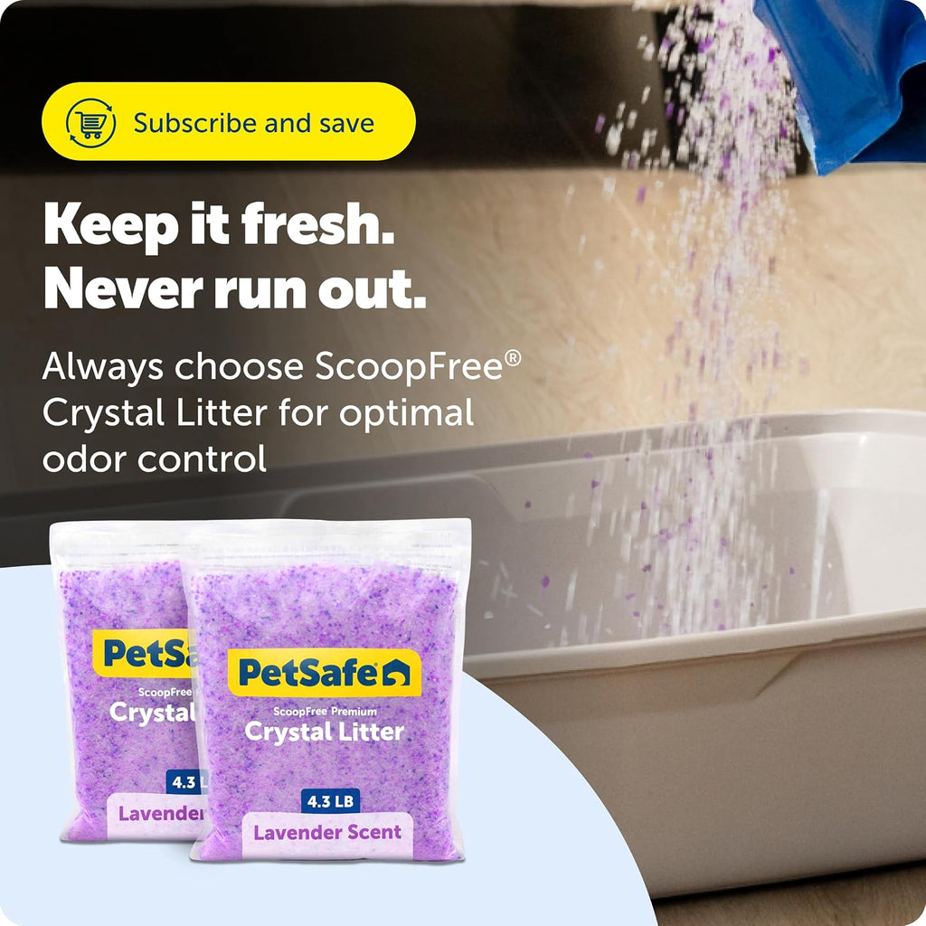 PetSafe ScoopFree Premium Crystal Litter, Lavender Scent, 4.3Lb Bag, 2 Pack