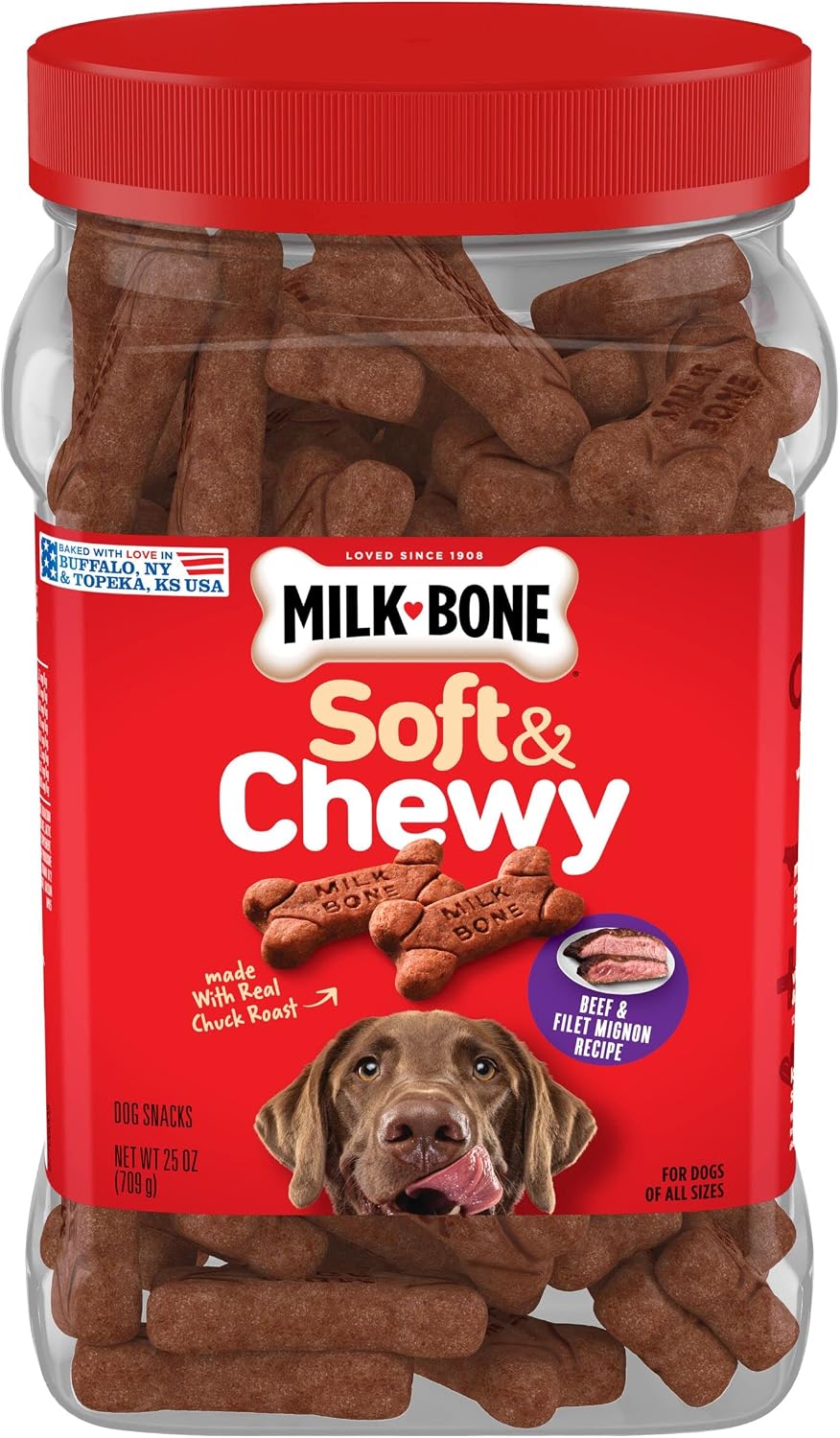 Milk-Bone Soft & Chewy Dog Treats, 25 Oz. Canister