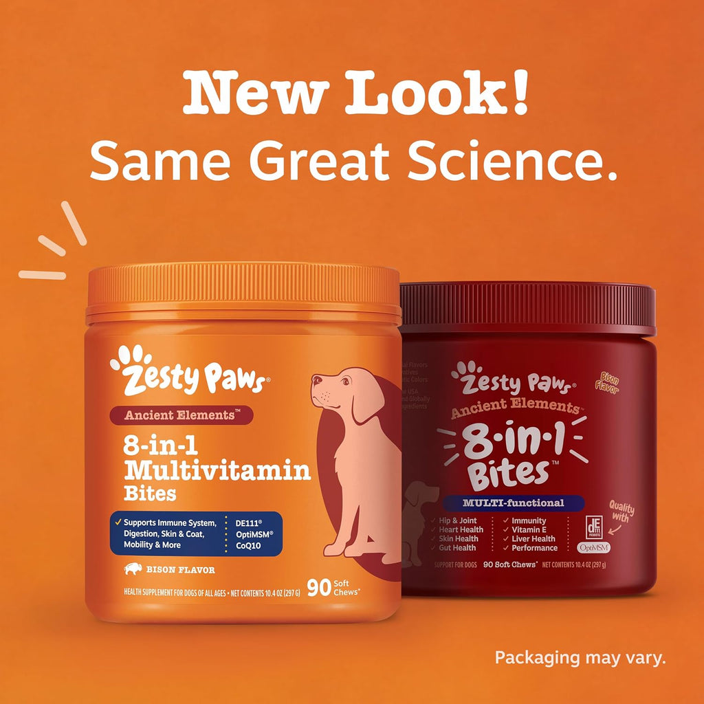 Zesty Paws Dog Vitamins - Dog Multivitamin Chews, Bison, 90 Ct