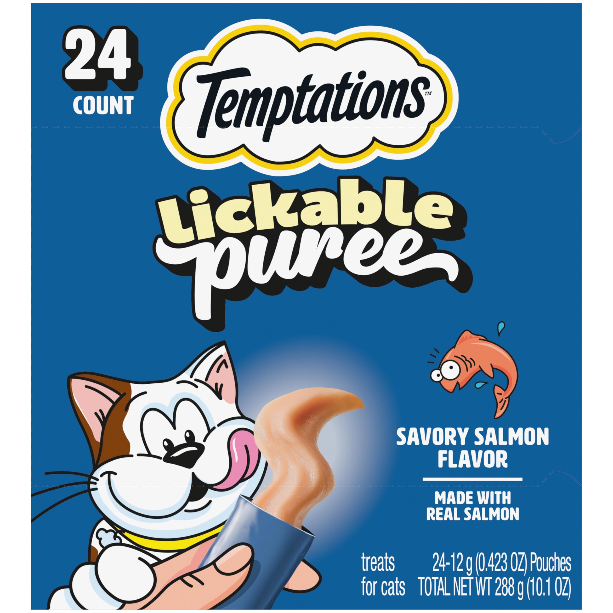 Temptations Creamy Puree Lickable Cat Treats, Beef Liver, 16 Count