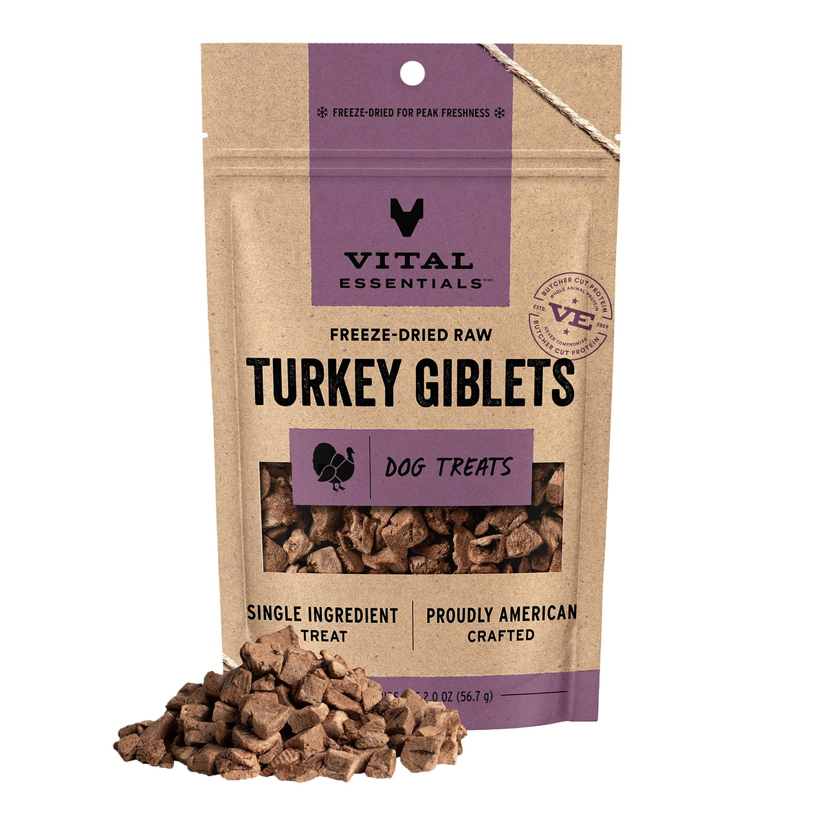 Vital Essentials Freeze Dried Dog Treats, Beef Liver, 2.1 oz Bag