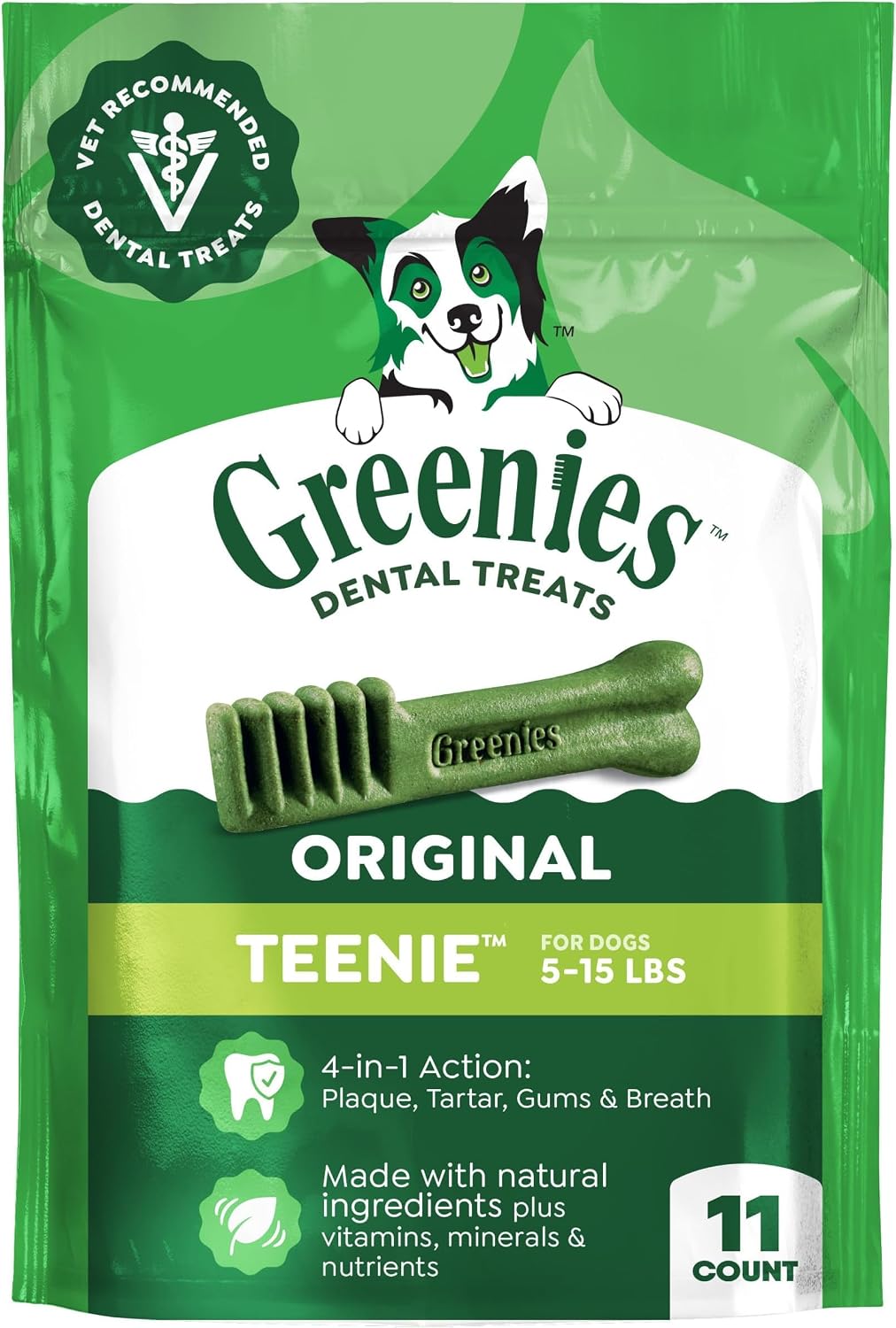 Greenies Teenie Original Natural Dental Dog Treats, Chicken, 130 Count