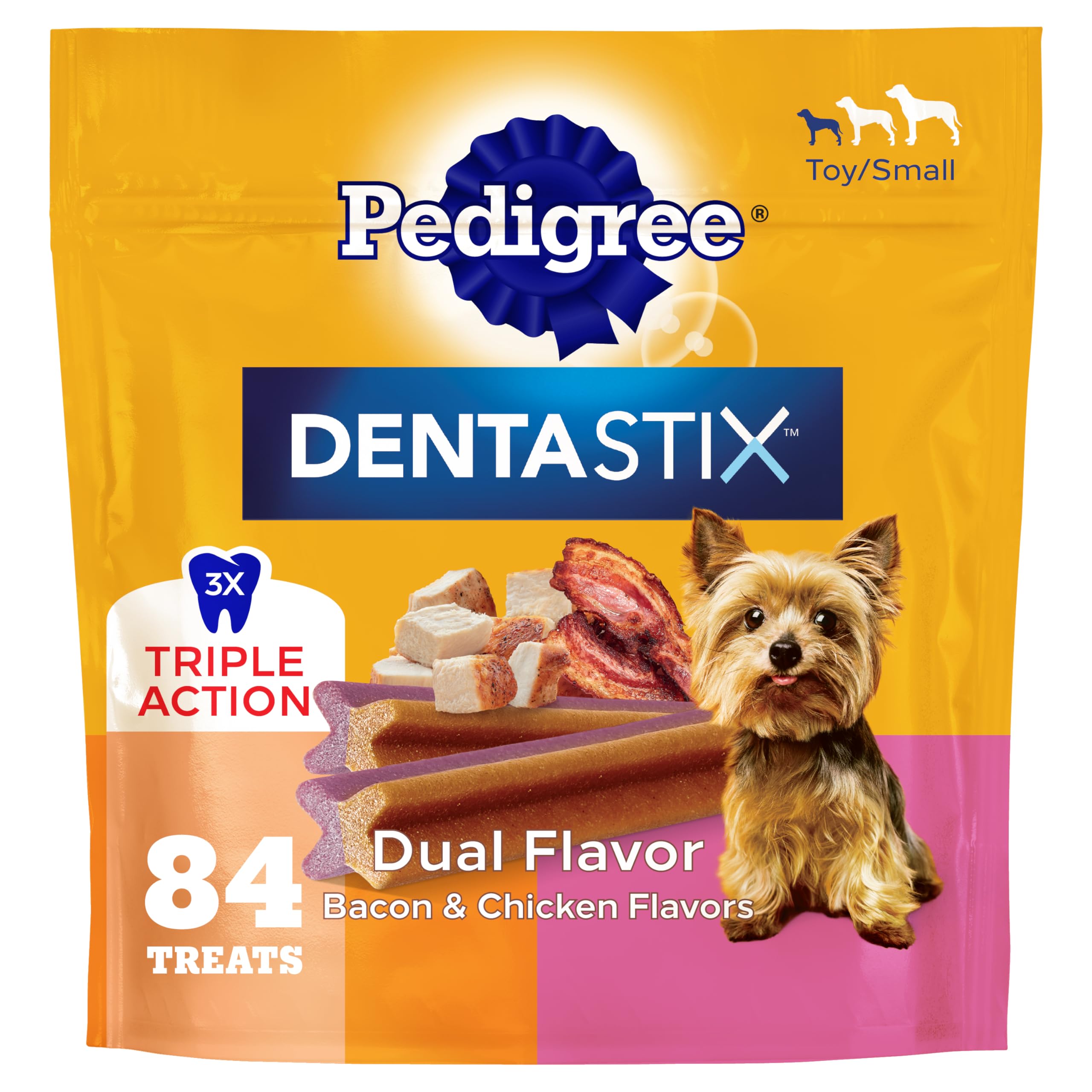 Pedigree Dentastix Small & Toy Breed Dental Dog Treats, Fresh, 102 Count