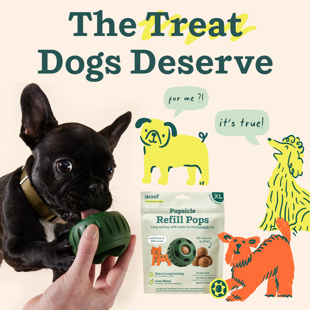 WOOF Pupsicle Peanut Butter & Beef Refill Pops Dog Treats, Large, 7 Count