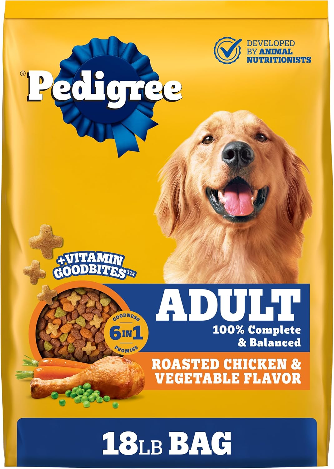 Pedigree Complete Nutrition Dry Dog Food, Chicken & Vegetable, 3.5 lb