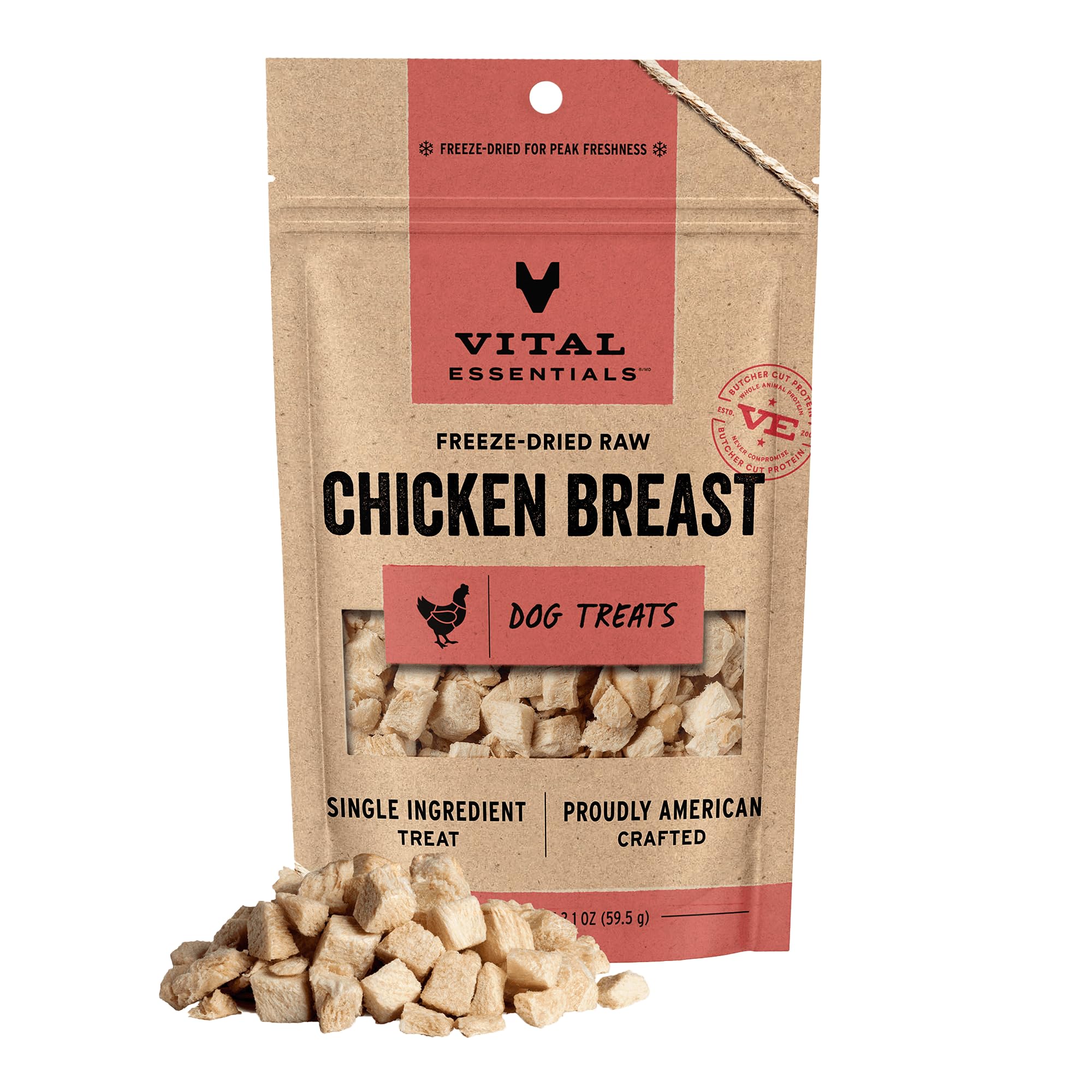 Vital Essentials Freeze Dried Dog Treats, Beef Liver, 2.1 oz Bag