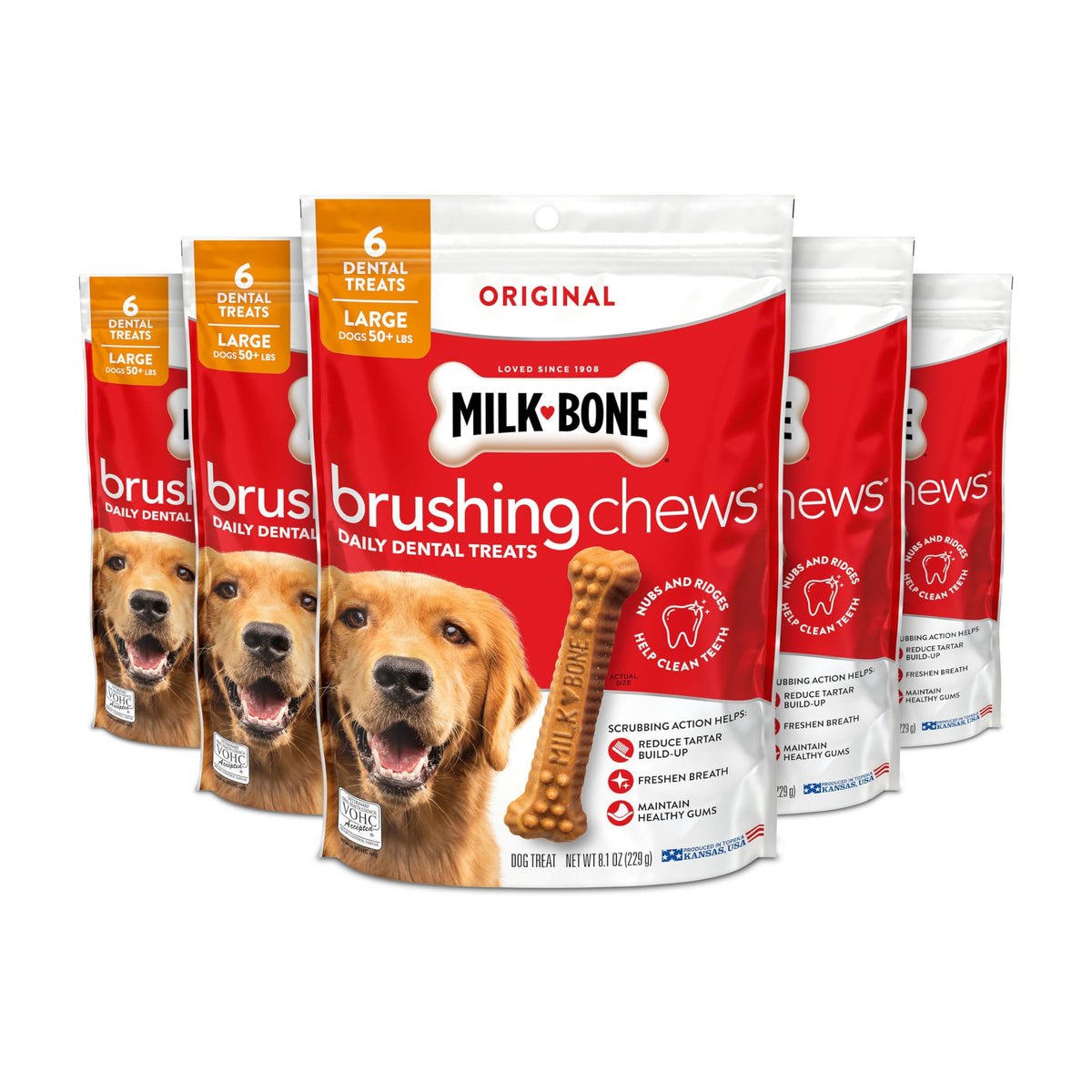 Milk-Bone Brushing Chews, Small/Medium, Original Flavor, 35 Dental Treats