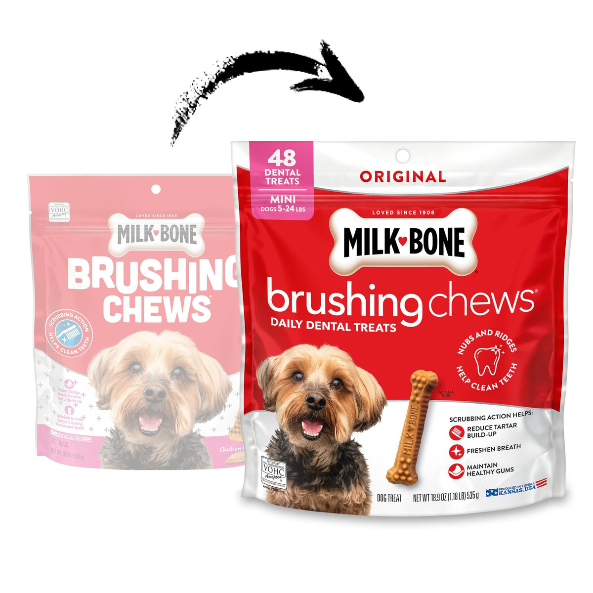 Milk-Bone Brushing Chews, Small/Medium, Original Flavor, 35 Dental Treats
