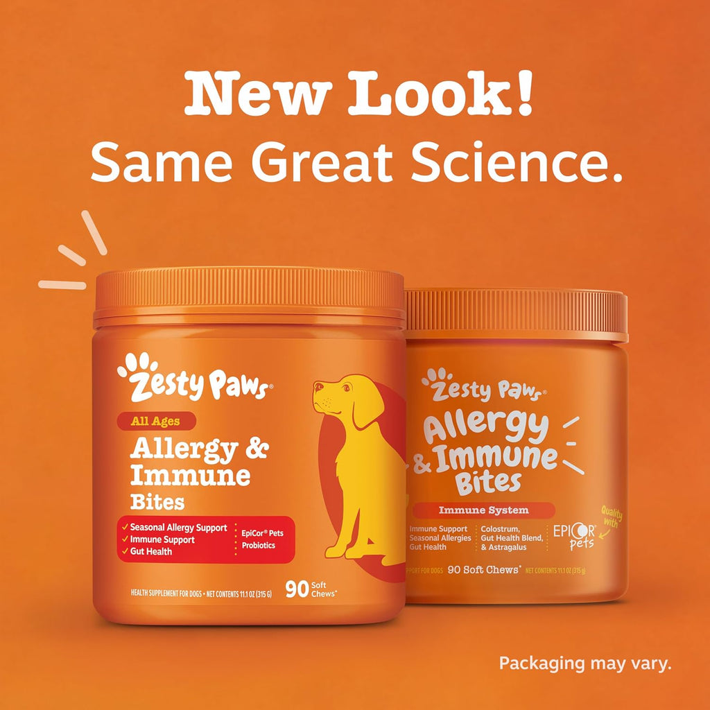 Zesty Paws Dog Allergy Chews - Dog Allergy Relief, Lamb, 90 Ct