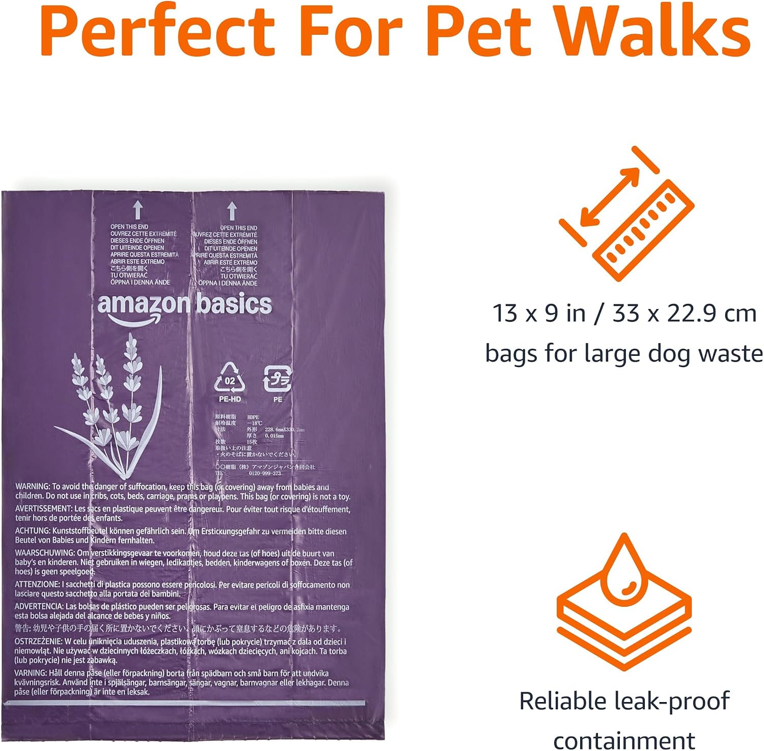 Amazon Basics Dog Poop Bags, 120 Count, Enhanced for Guaranteed Leakproof, Unscented, Green