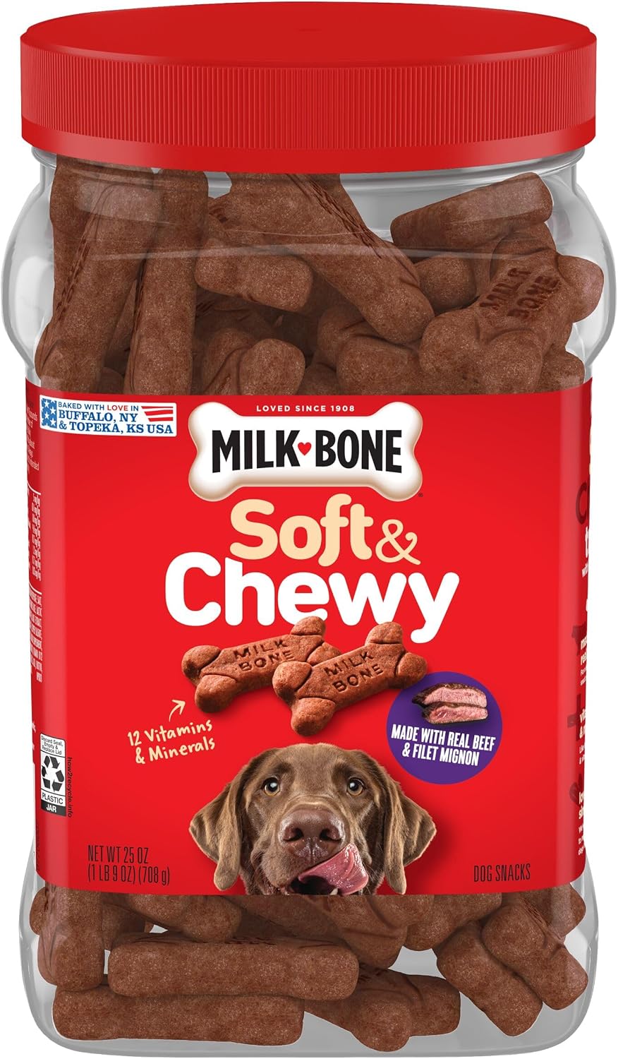 Milk-Bone Soft & Chewy Dog Treats, 25 Oz. Canister