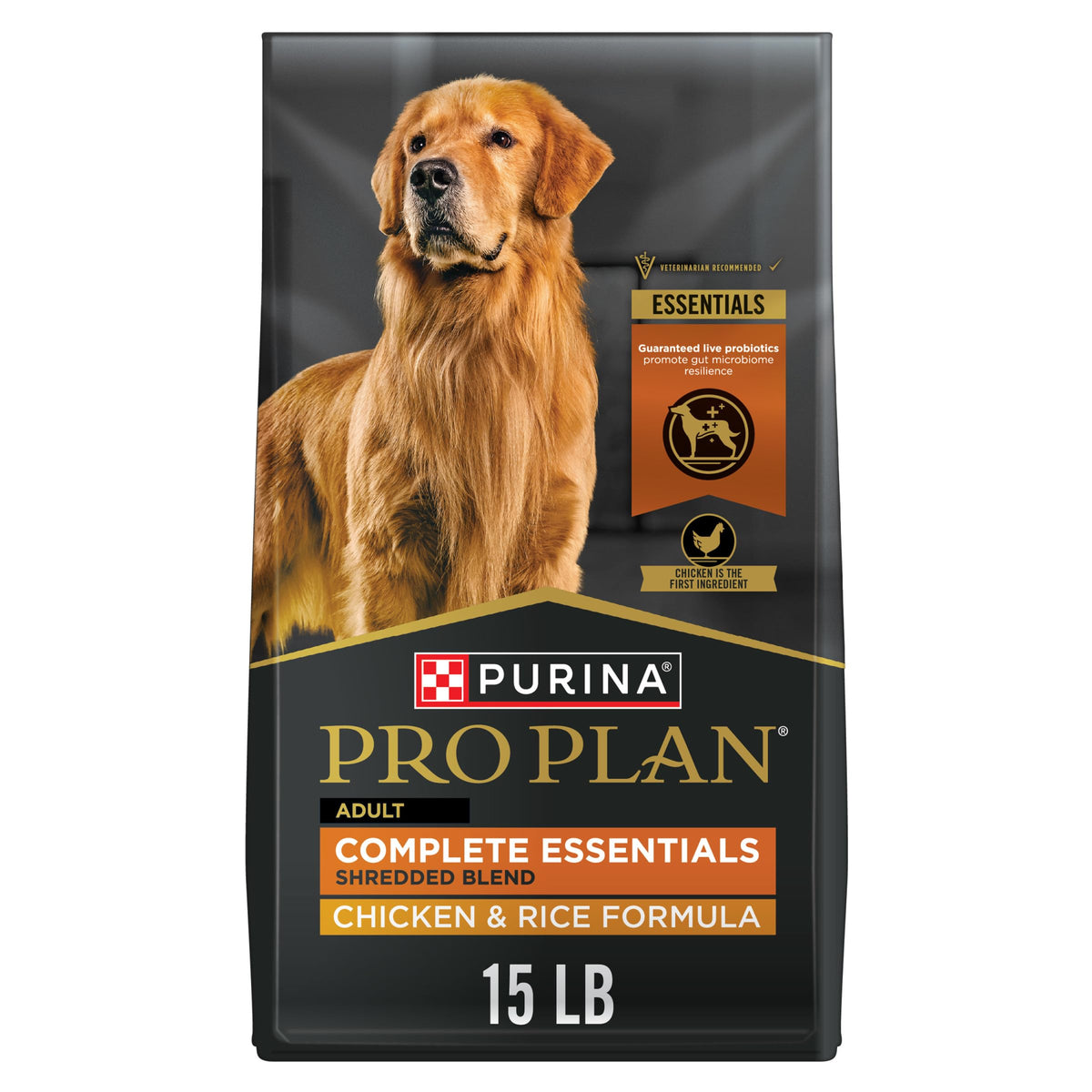Purina Pro Plan Complete Essentials Chicken & Rice Dry Dog Food, 35 lb Bag