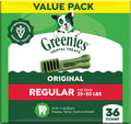 Greenies Regular Dental Dog Treats, Original Chicken Flavor, 36 Count
