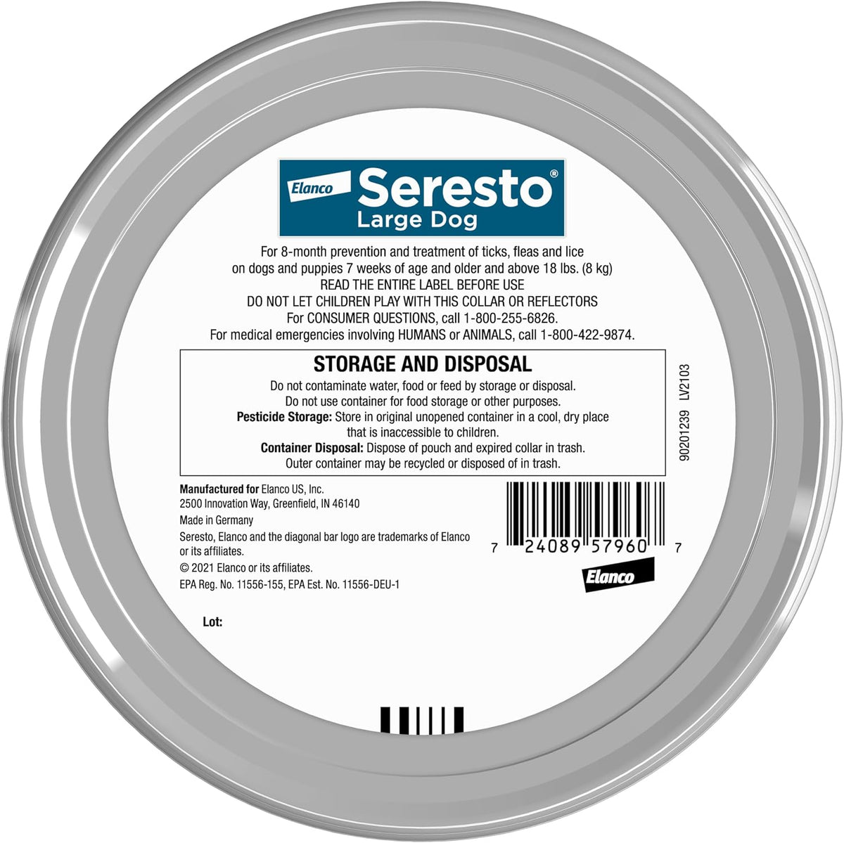 Seresto Large Dog Vet-Recommended Flea & Tick Treatment & Prevention Collar for Dogs Over 18 lbs. | 2-Pack