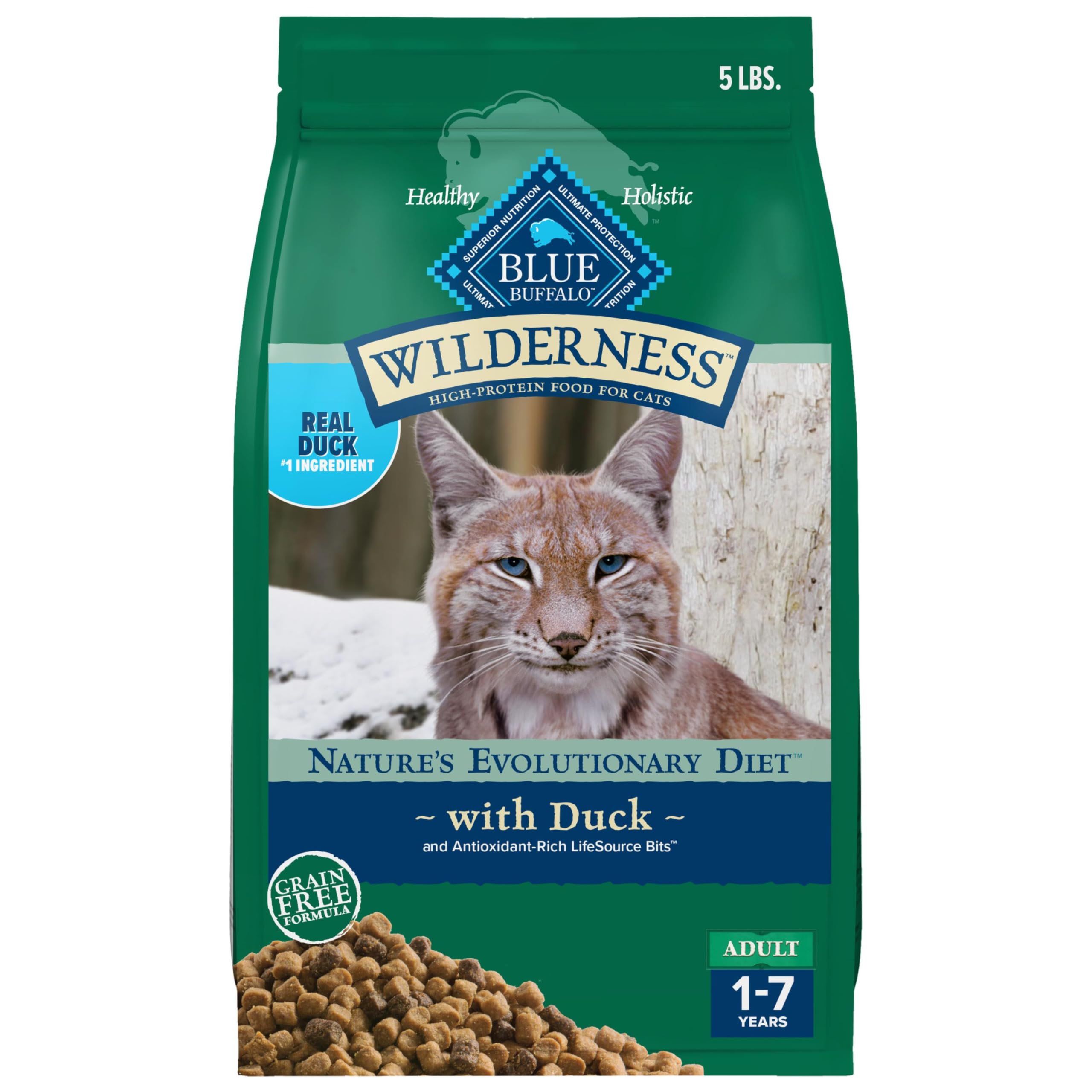 Blue Buffalo Wilderness Chicken Adult Dry Cat Food, Grain-Free, 12 lb