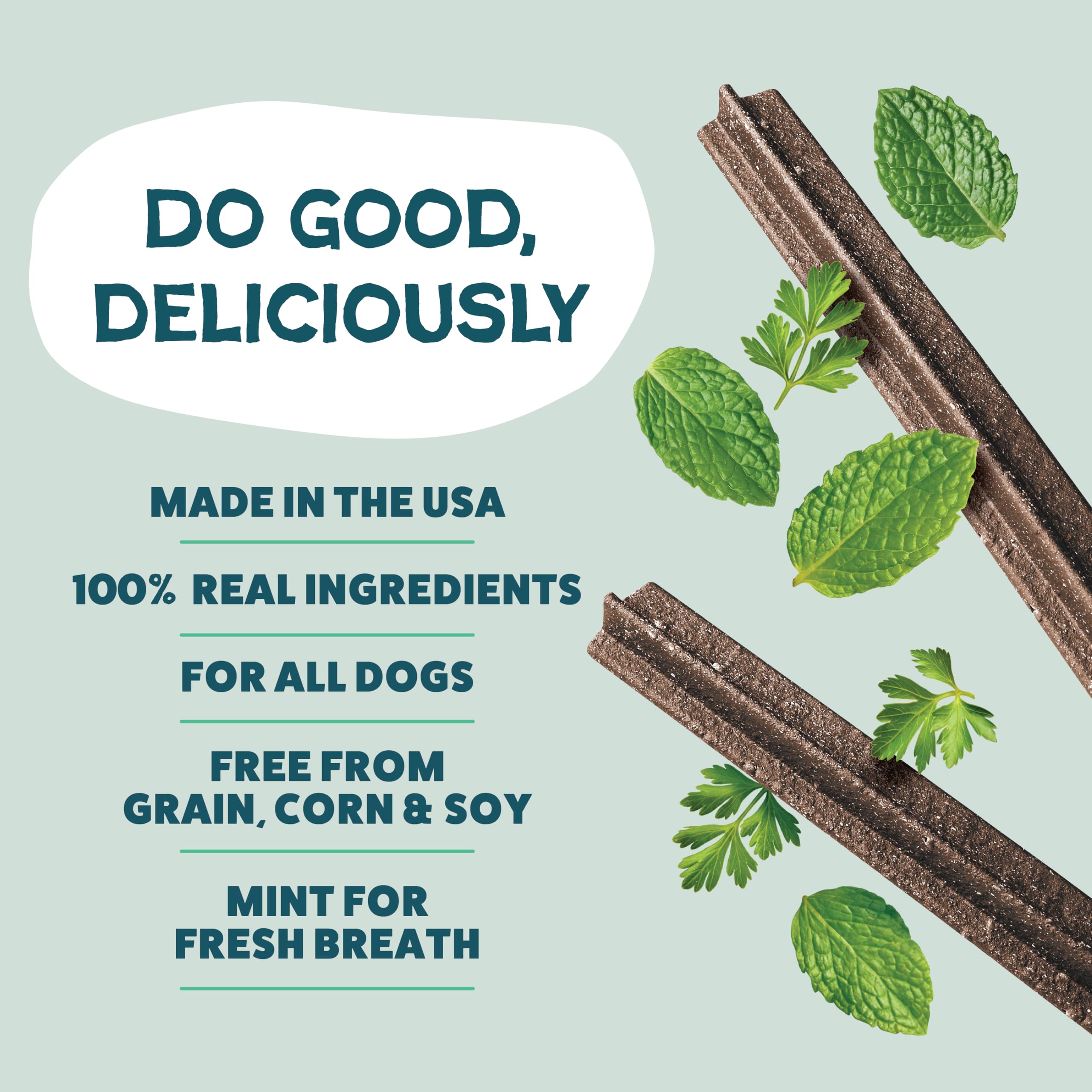 Shameless Pets Blueberry & Mint Dental Chews for Dogs, 8 Chews