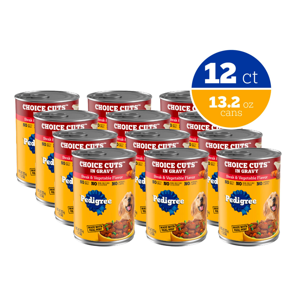 Pedigree Choice Cuts Wet Dog Food, Beef & Country Stew, 13.2 oz, 12 Count