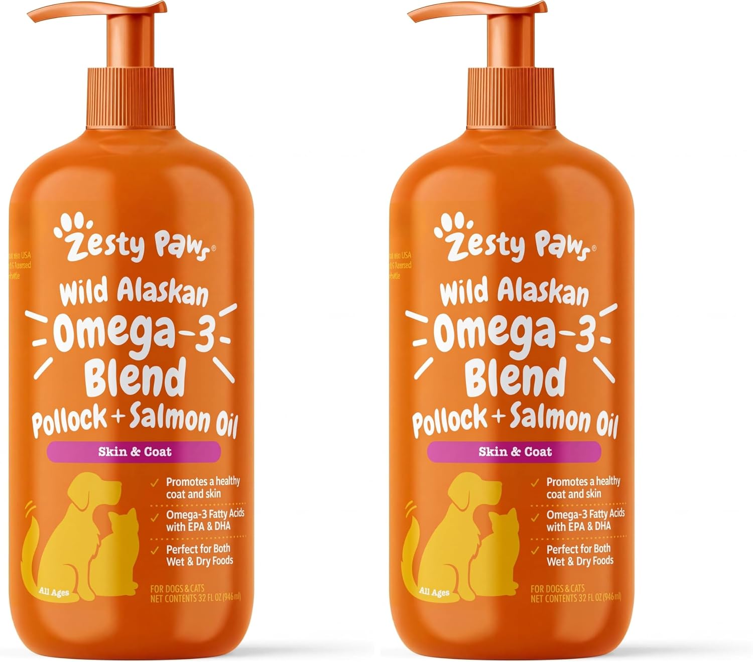 Zesty Paws Salmon Oil for Dogs & Cats - Omega 3 for Dogs 8.5oz