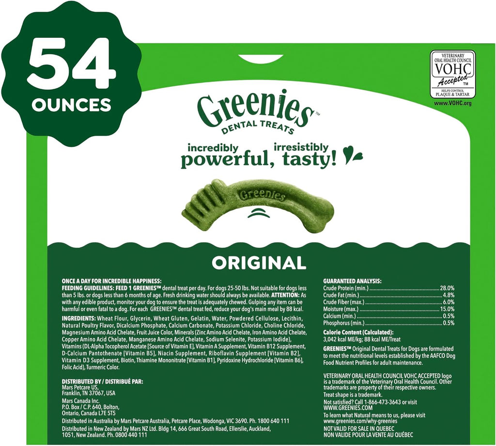 Greenies Regular Dental Dog Treats, Original Chicken Flavor, 36 Count