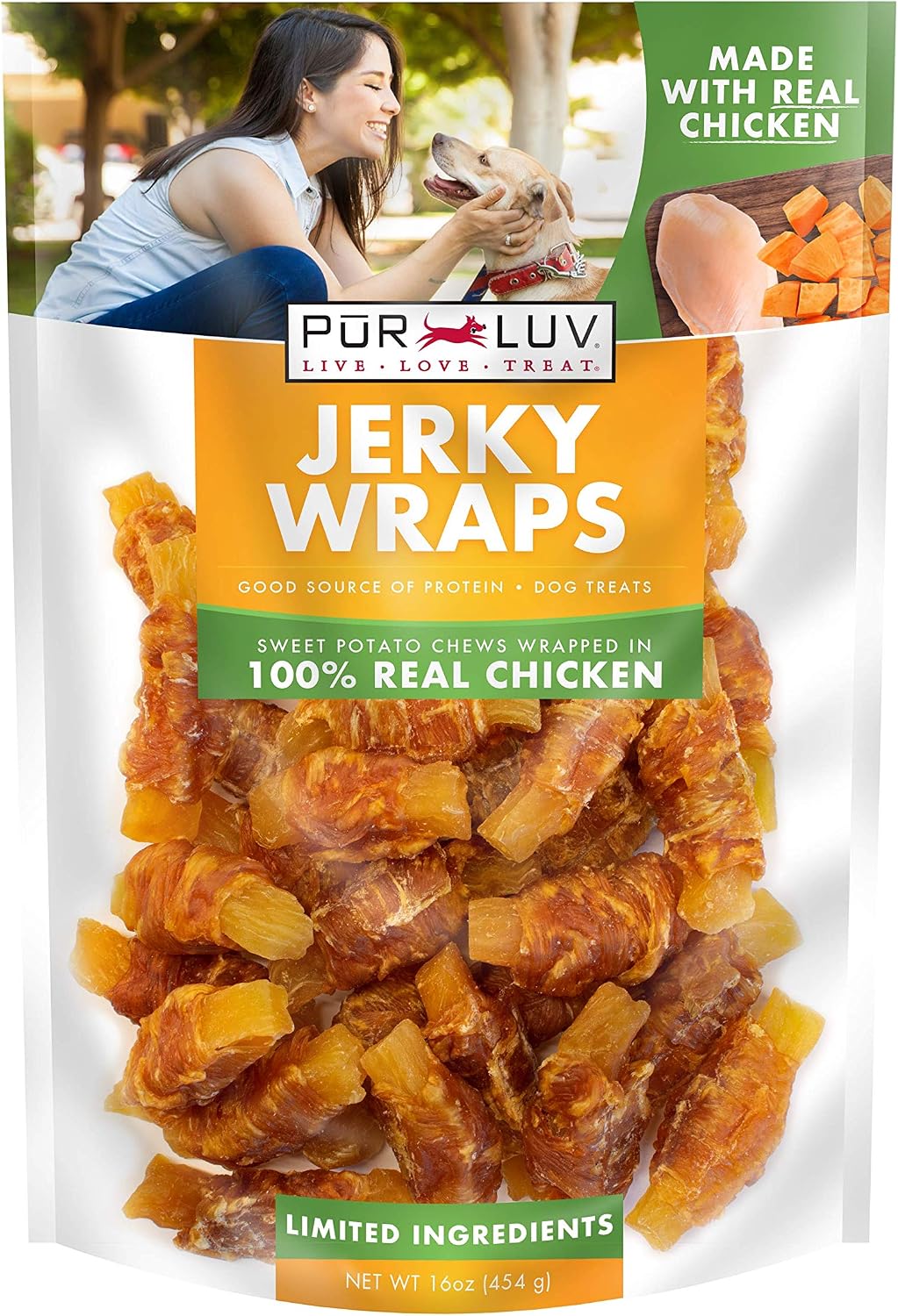 Pur Luv Dog Treats, K9 Kabobs Made with Real Chicken, Duck, and Sweet Potato, 12 Ounces, Dog Snacks, Healthy, Easily Digestible, Long-Lasting, High Protein Treat, Satisfies Urge to Chew