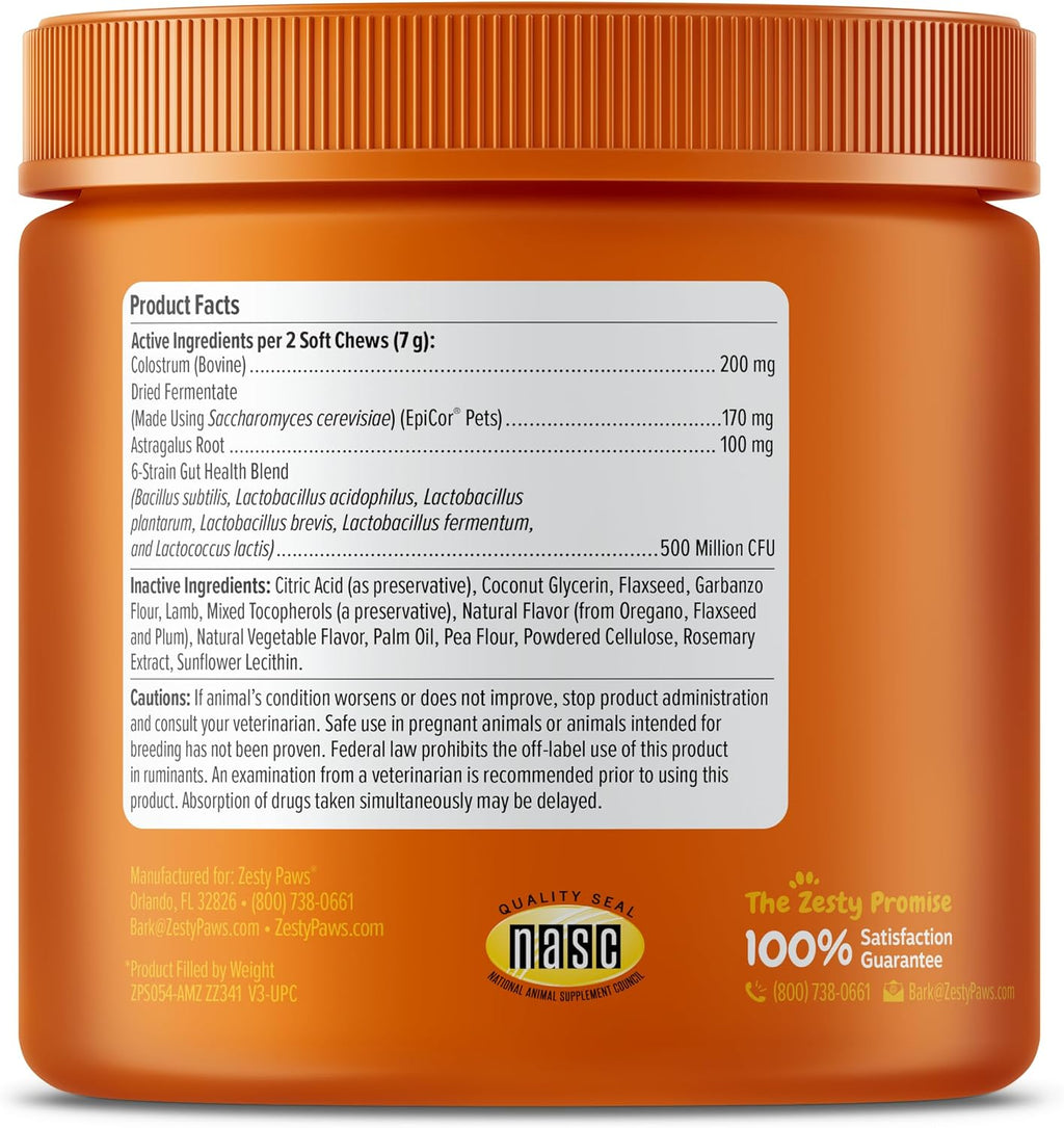 Zesty Paws Dog Allergy Chews - Dog Allergy Relief, Lamb, 90 Ct