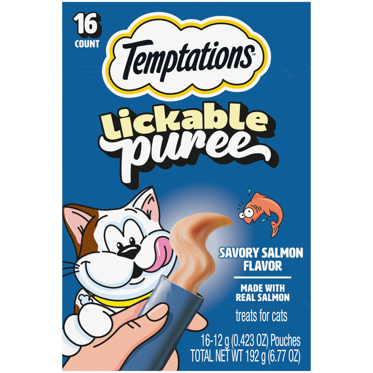 Temptations Creamy Puree Lickable Cat Treats, Beef Liver, 16 Count