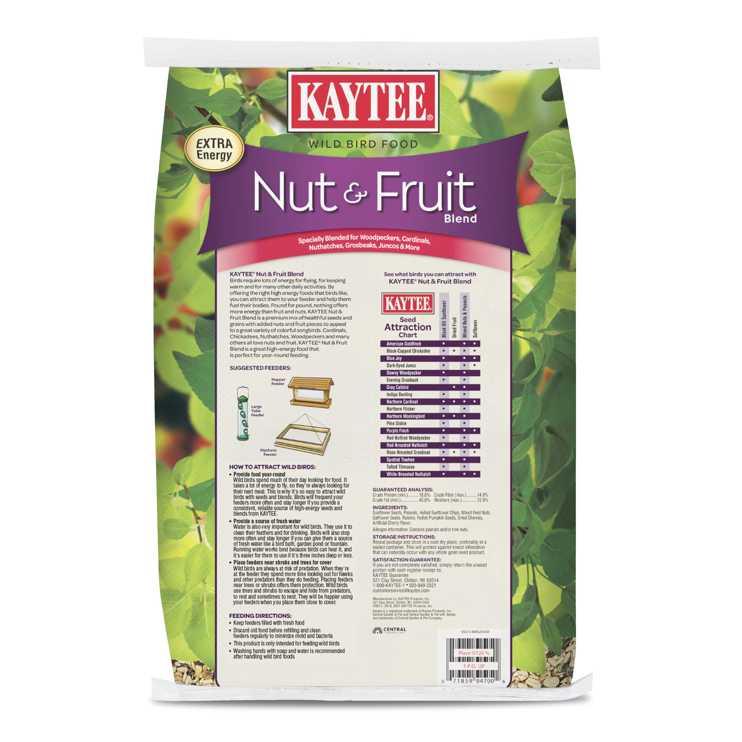 Kaytee Nut & Fruit Wild Bird Seed, 5 lb