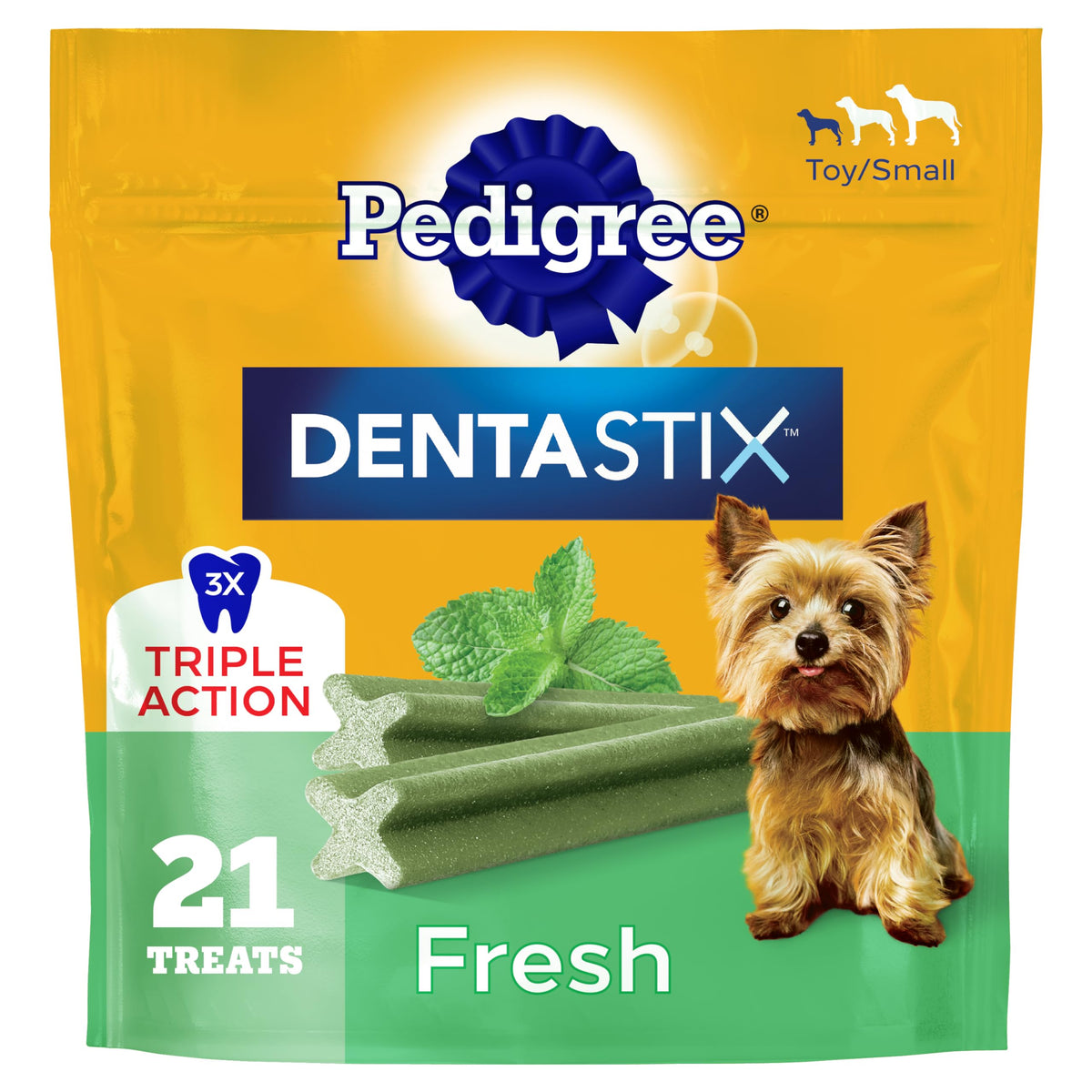 Pedigree Dentastix Small & Toy Breed Dental Dog Treats, Fresh, 102 Count