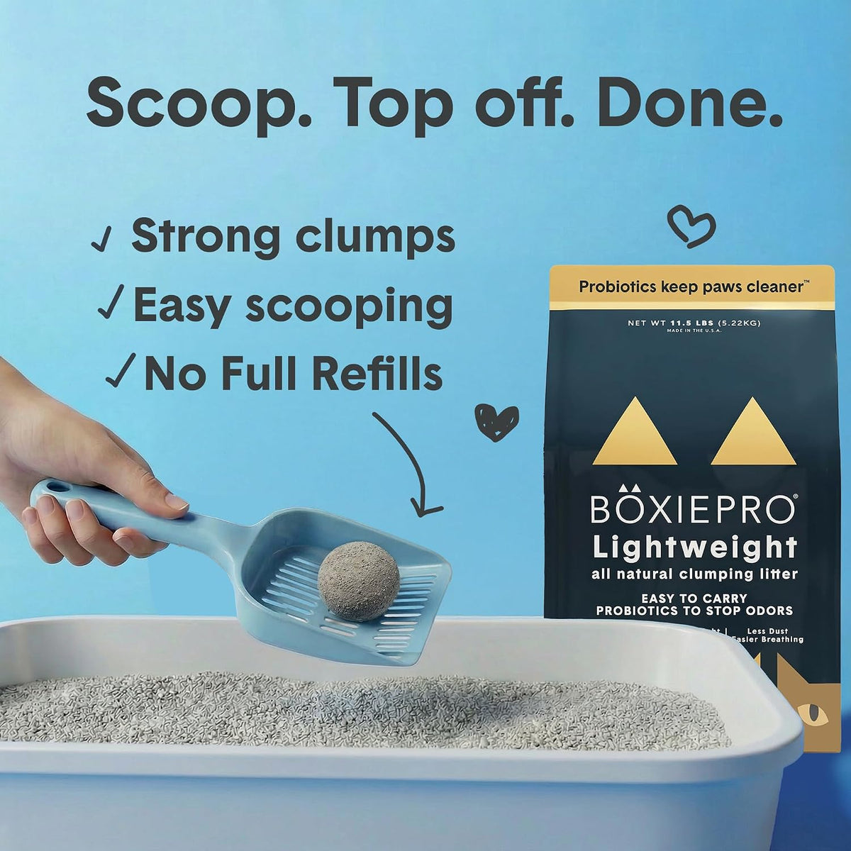 BoxiePro Bot Probiotic Cat Litter Automatic Box 40+ Day Odor Control 16 lb