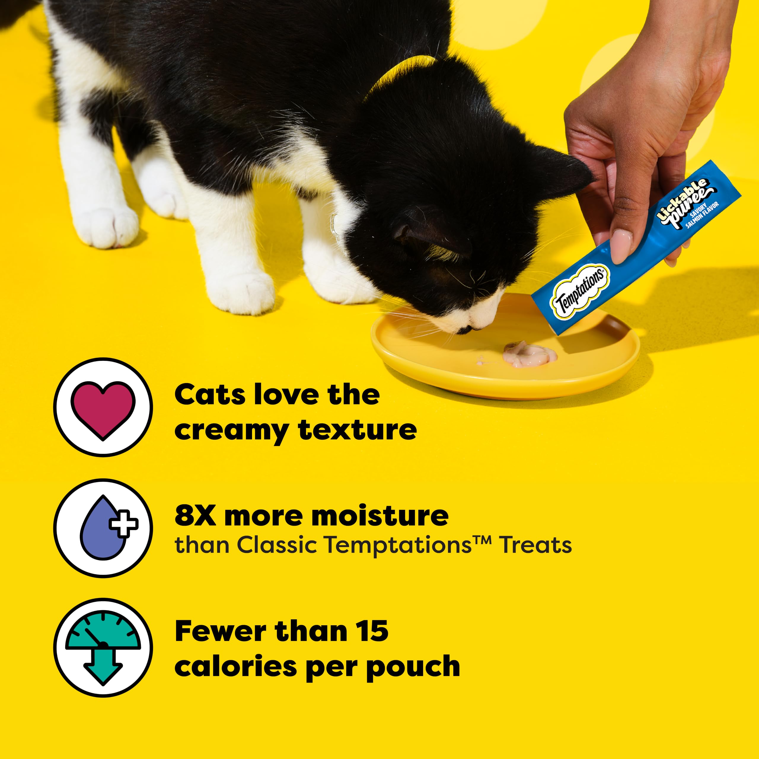 Temptations Creamy Puree Lickable Cat Treats, Beef Liver, 16 Count