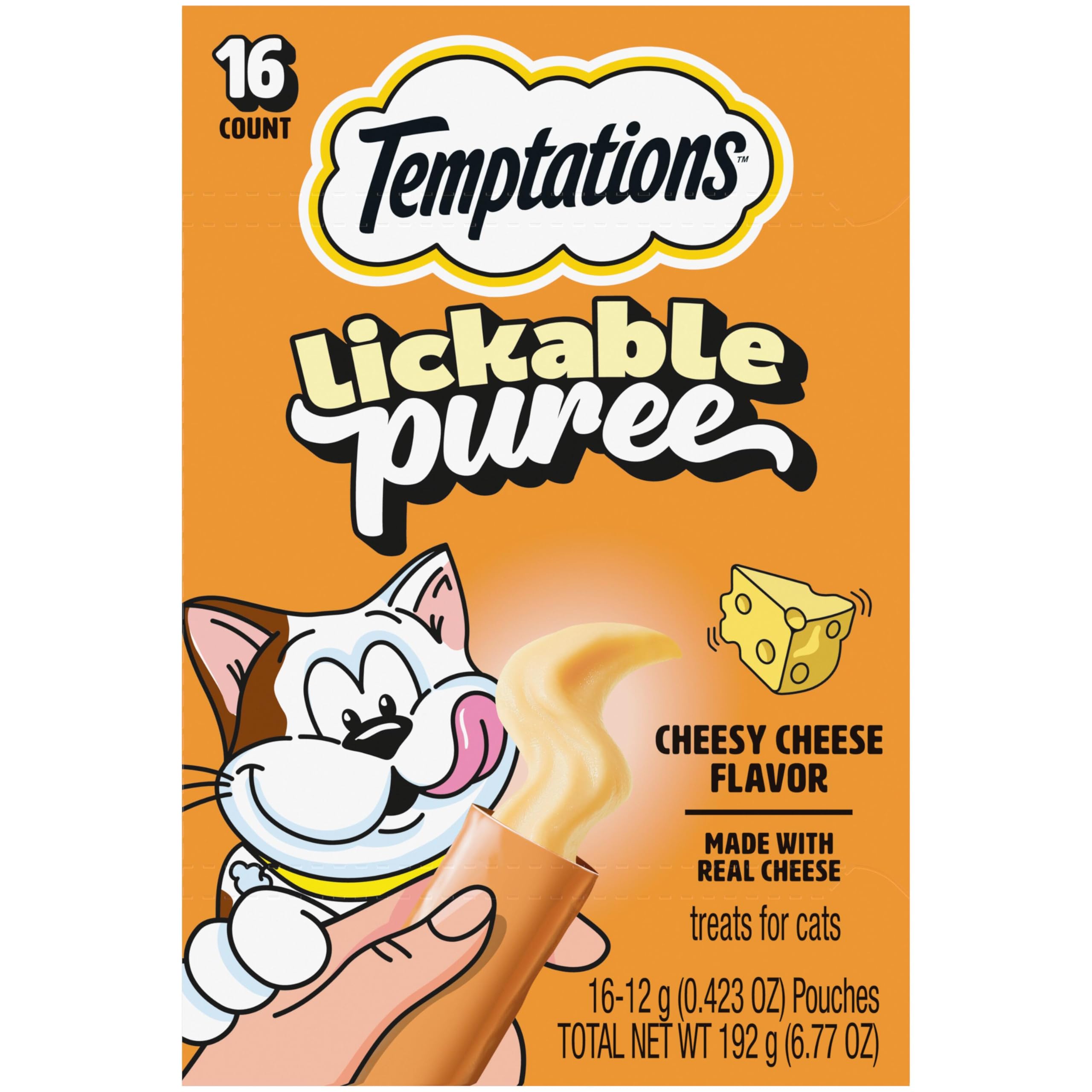 Temptations Creamy Puree Lickable Cat Treats, Beef Liver, 16 Count