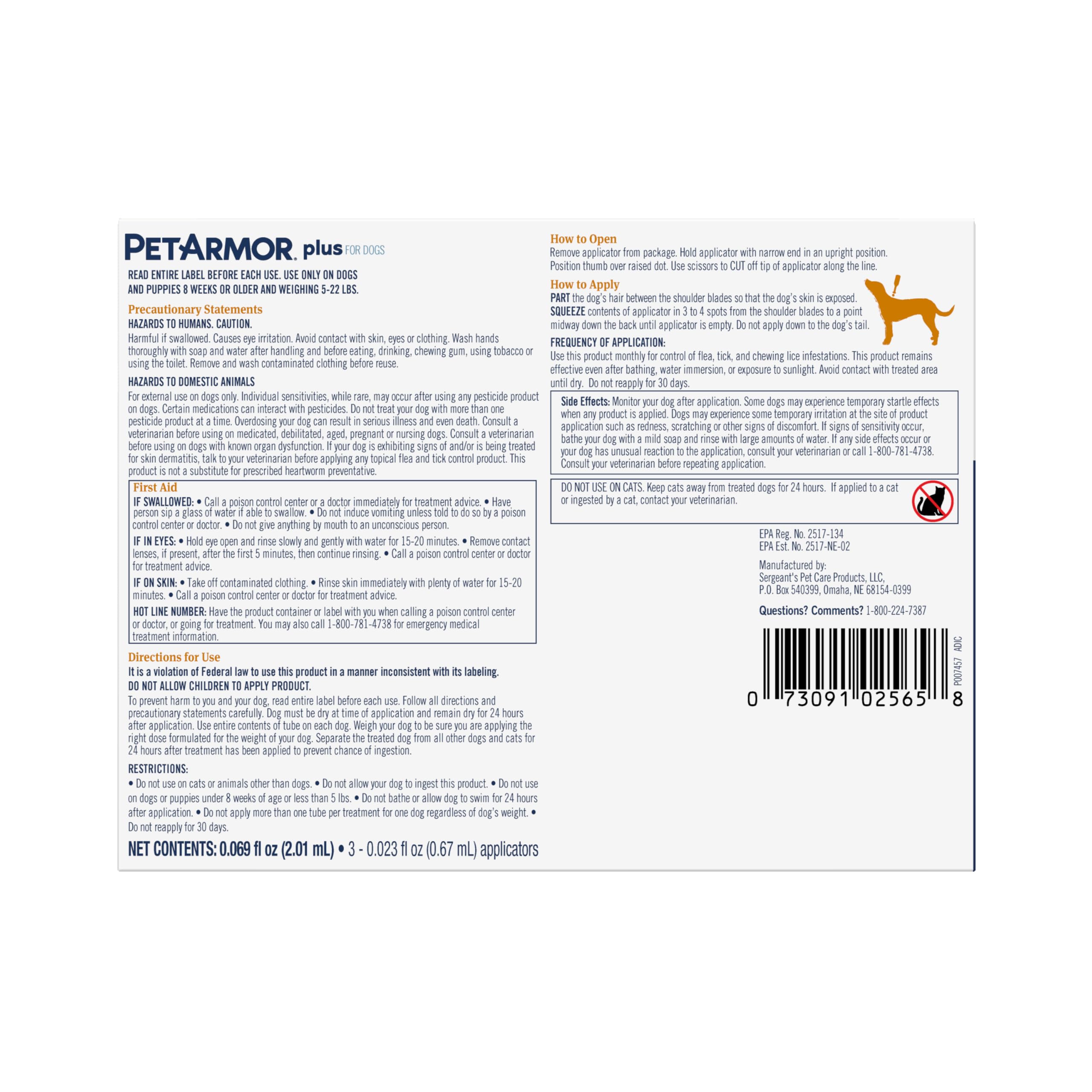 PetArmor Plus Flea and Tick Prevention for Cats, Cat Flea and Tick Treatment, 3 Doses, Waterproof Topical, Fast Acting, Cats Over 1.5 lbs