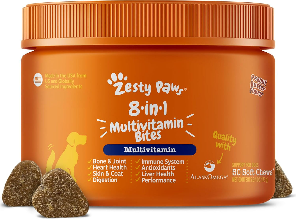Zesty Paws Dog Vitamins - Dog Multivitamin Chews, Bison, 90 Ct