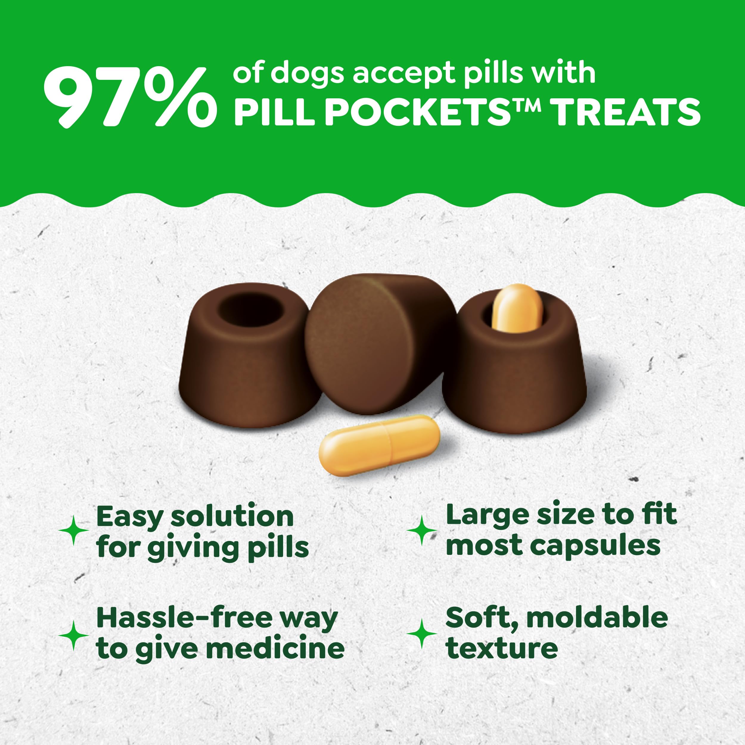 Greenies Pill Pockets Large Size Dog Treats, Peanut Butter, 15.8 oz
