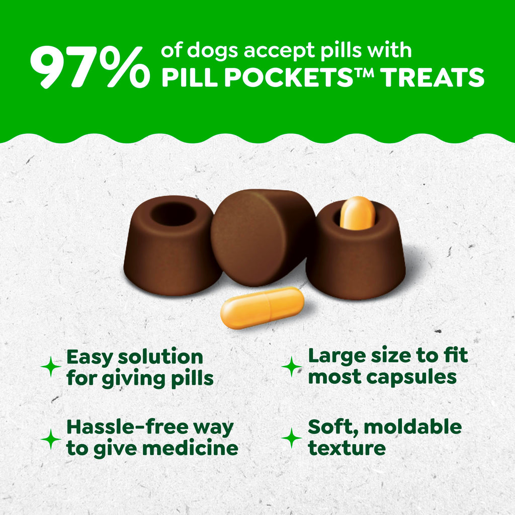 Greenies Pill Pockets Large Size Dog Treats, Peanut Butter, 15.8 oz