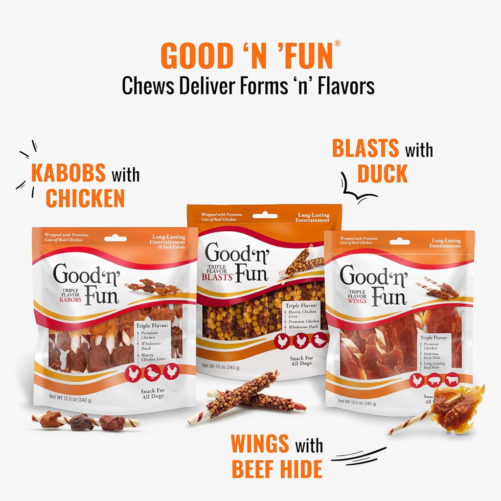 GOOD 'N' FUN Wings Long-Lasting Dog Treat Made with Real Protein, 24 oz