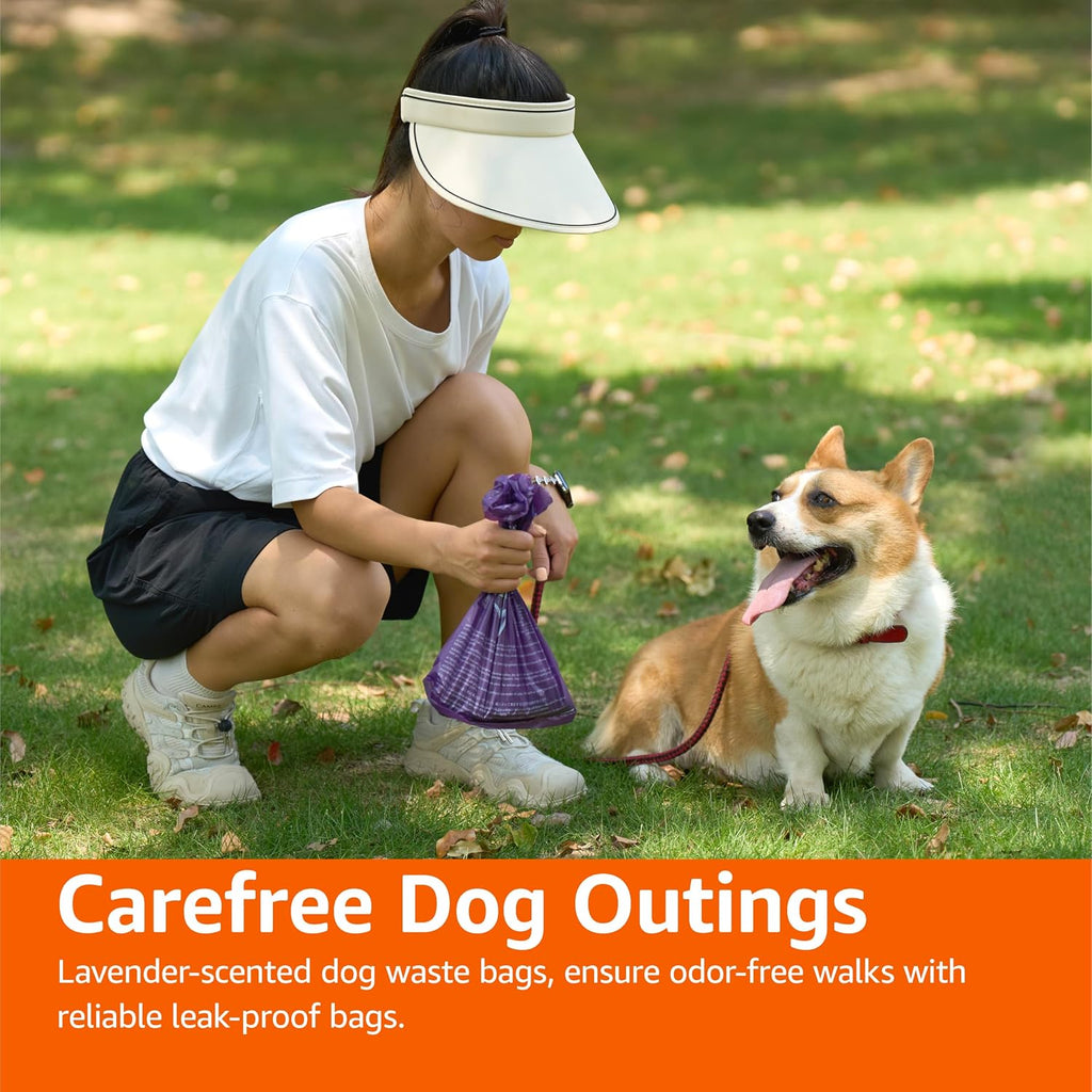 Amazon Basics Dog Poop Bags, 120 Count, Enhanced for Guaranteed Leakproof, Unscented, Green