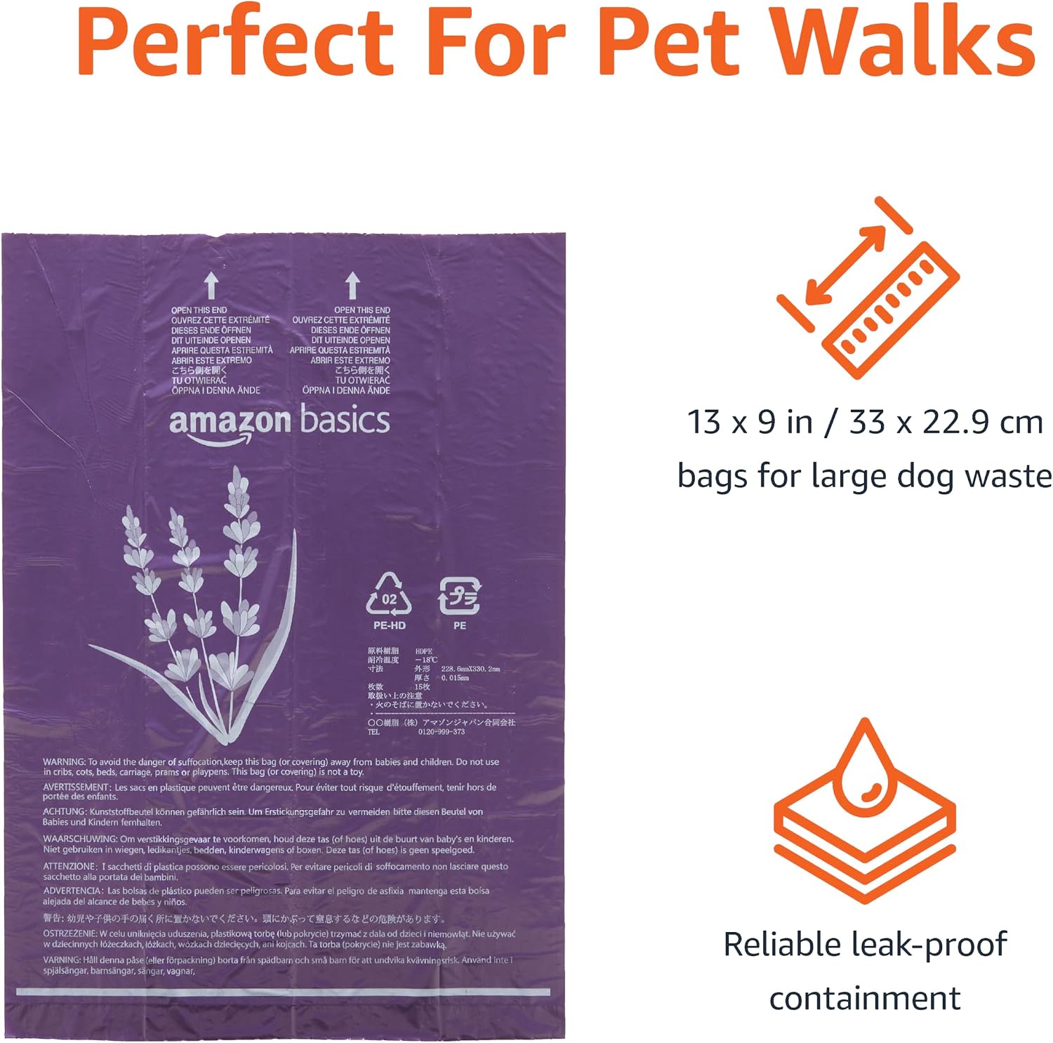 Amazon Basics Dog Poop Bags, 120 Count, Enhanced for Guaranteed Leakproof, Unscented, Green