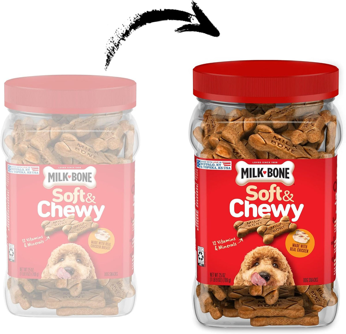 Milk-Bone Soft & Chewy Dog Treats, 25 Oz. Canister