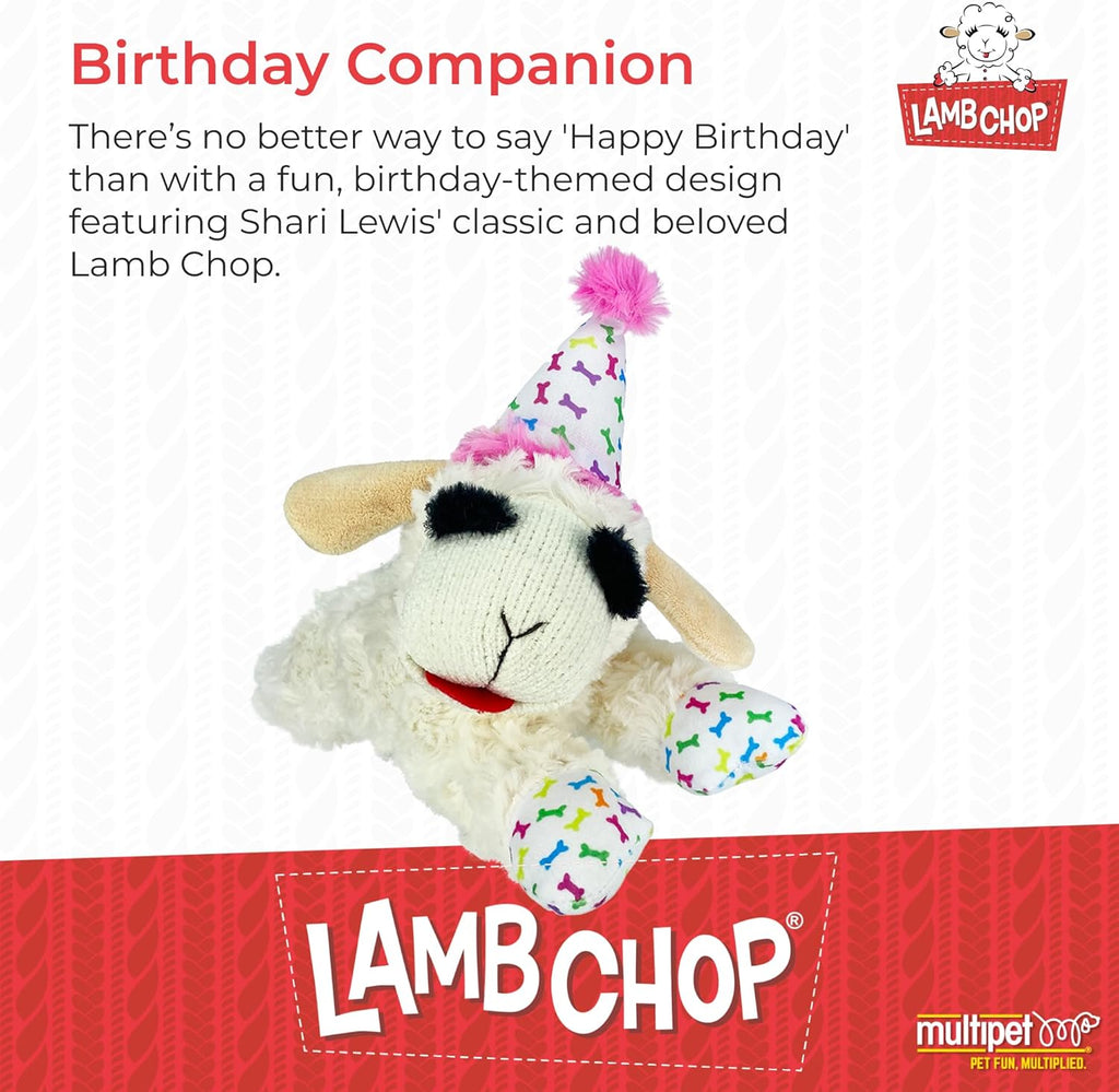 Multipet Lamb Chop Dog Plush Toy - Squeaky Toy for All Dogs - Extra Soft Plush - Stuffed Animal Dog Toy for Cuddling & Playing - Cute Pet Toy (6", Cream)